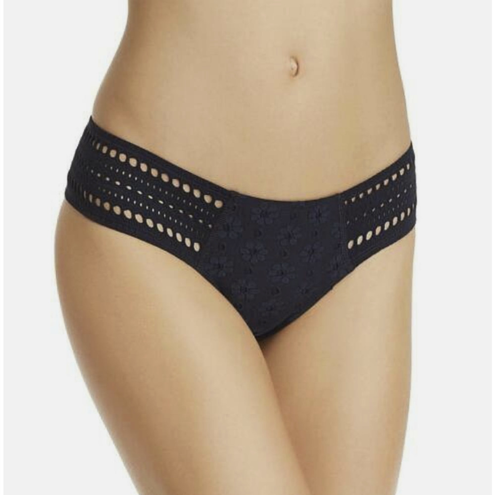 Robin Piccone Women Clarissa Crochet Bikini Bottom Midnight Size S